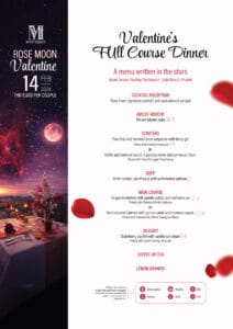 Romantic Dinner @ Moon Terrace Rooftop Restaurant - Menu